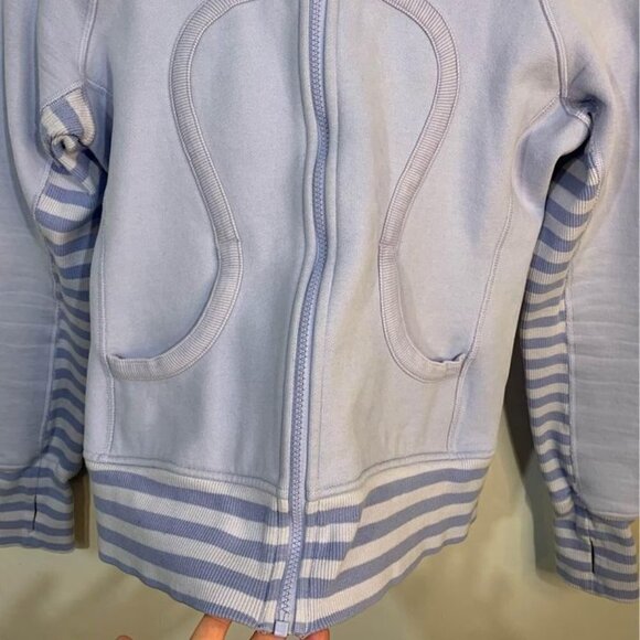 LULULEMON scuba hoodie. Size 8. Purple. Embroidered quote in hood. New condition - Picture 2 of 8